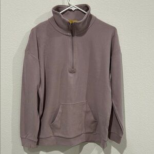 Women’s Mauve Zip-Up Corduroy Top